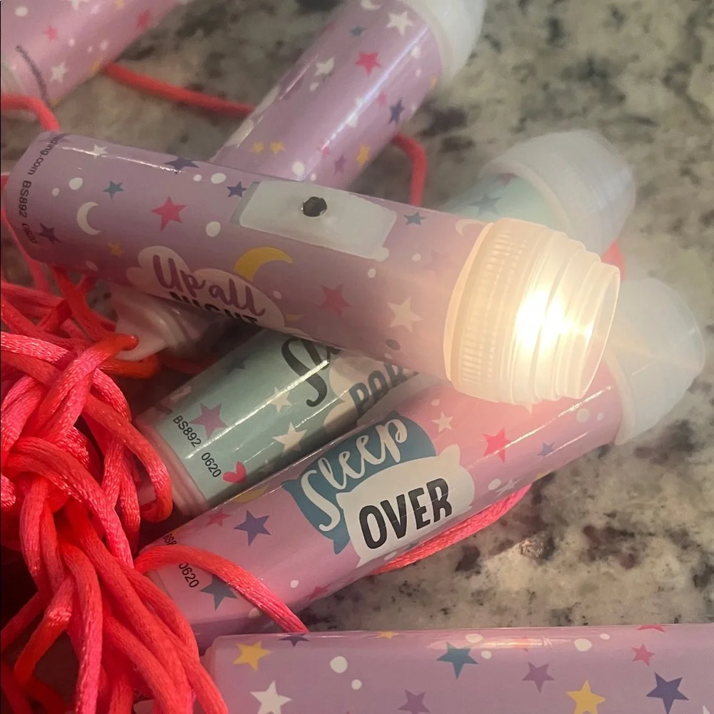 Party Favors for Girls Birthday 7 Mini Flashlights - Pink green and purple